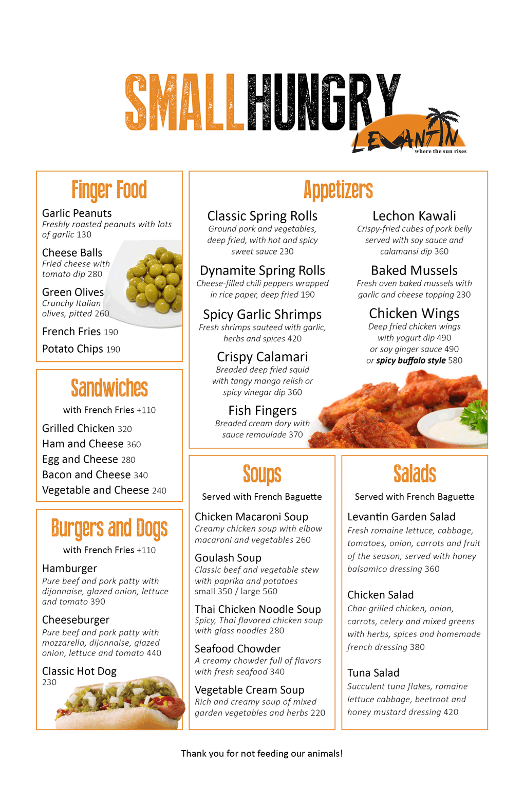 Small Hungry Menu