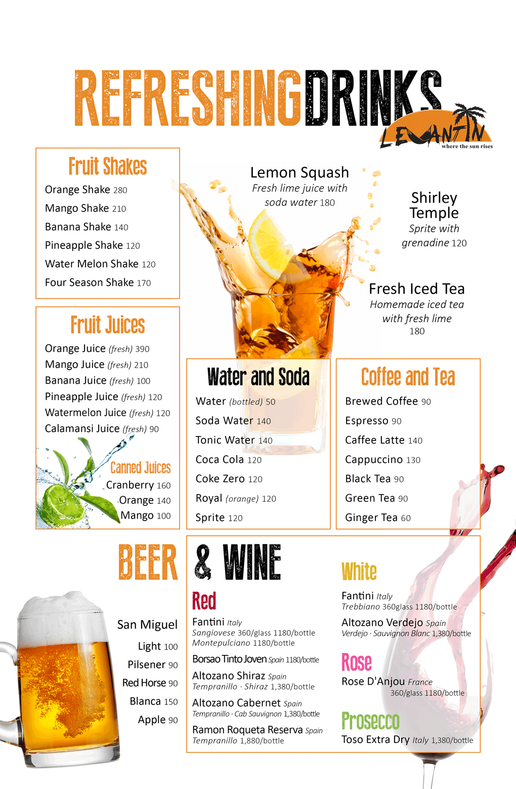 Wine and Beer Menu